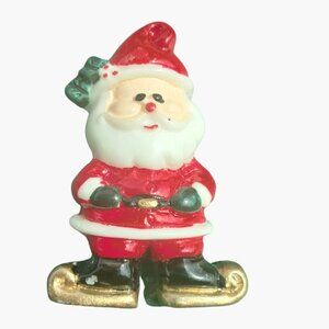Santa Claus Christmas Pin Brooch Ice Skates Holiday Jewelry Needs